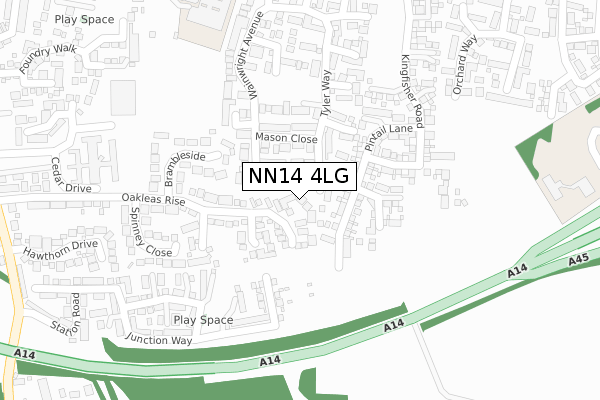 NN14 4LG map - large scale - OS Open Zoomstack (Ordnance Survey)