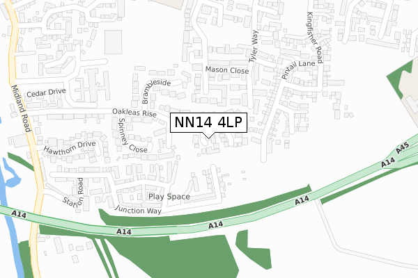 NN14 4LP map - large scale - OS Open Zoomstack (Ordnance Survey)