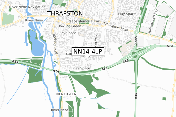 NN14 4LP map - small scale - OS Open Zoomstack (Ordnance Survey)