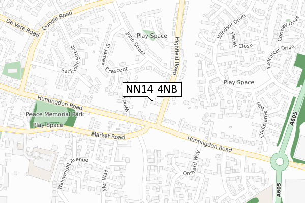 NN14 4NB map - large scale - OS Open Zoomstack (Ordnance Survey)
