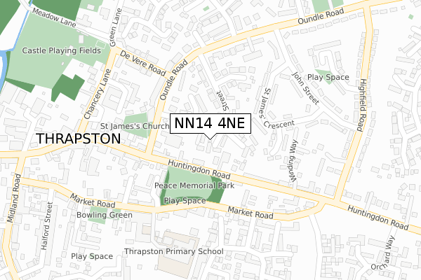 NN14 4NE map - large scale - OS Open Zoomstack (Ordnance Survey)