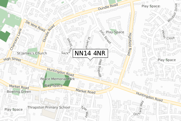 NN14 4NR map - large scale - OS Open Zoomstack (Ordnance Survey)