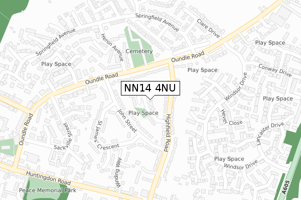 NN14 4NU map - large scale - OS Open Zoomstack (Ordnance Survey)