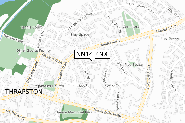 NN14 4NX map - large scale - OS Open Zoomstack (Ordnance Survey)