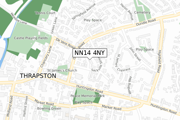 NN14 4NY map - large scale - OS Open Zoomstack (Ordnance Survey)