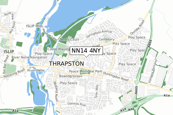 NN14 4NY map - small scale - OS Open Zoomstack (Ordnance Survey)