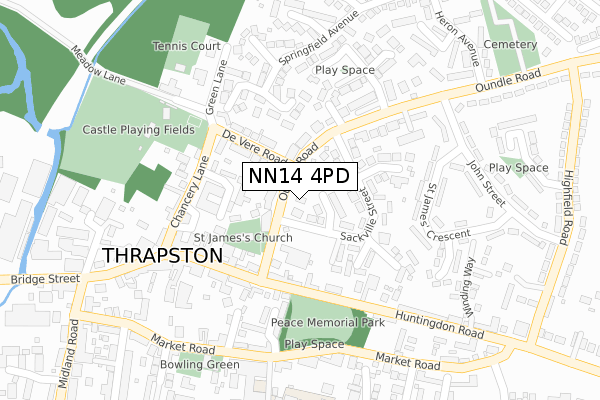 NN14 4PD map - large scale - OS Open Zoomstack (Ordnance Survey)
