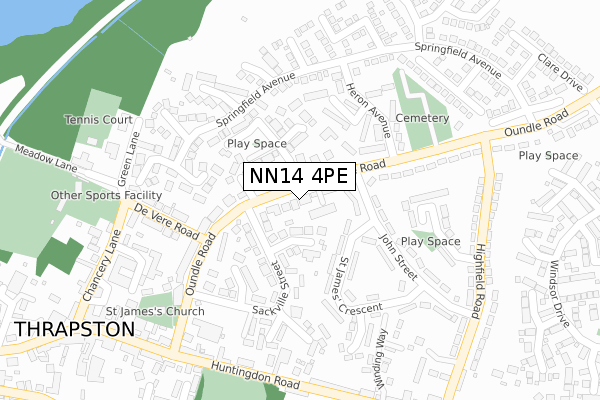NN14 4PE map - large scale - OS Open Zoomstack (Ordnance Survey)