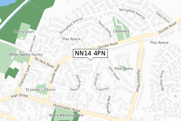 NN14 4PN map - large scale - OS Open Zoomstack (Ordnance Survey)