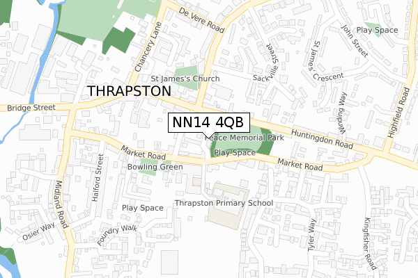 NN14 4QB map - large scale - OS Open Zoomstack (Ordnance Survey)