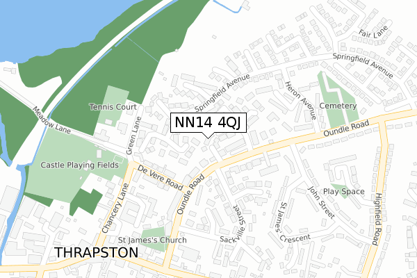 NN14 4QJ map - large scale - OS Open Zoomstack (Ordnance Survey)
