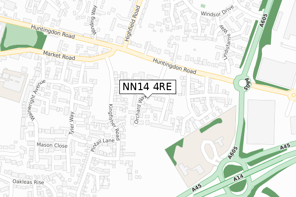 NN14 4RE map - large scale - OS Open Zoomstack (Ordnance Survey)