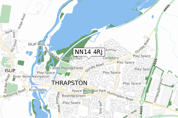 NN14 4RJ map - small scale - OS Open Zoomstack (Ordnance Survey)