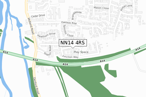 NN14 4RS map - large scale - OS Open Zoomstack (Ordnance Survey)