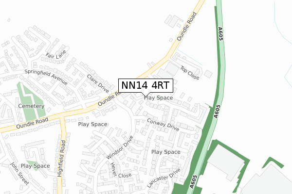 NN14 4RT map - large scale - OS Open Zoomstack (Ordnance Survey)