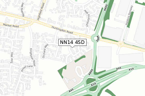 NN14 4SD map - large scale - OS Open Zoomstack (Ordnance Survey)