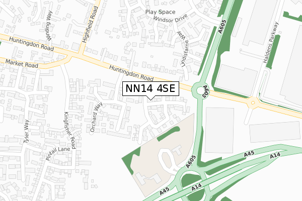 NN14 4SE map - large scale - OS Open Zoomstack (Ordnance Survey)