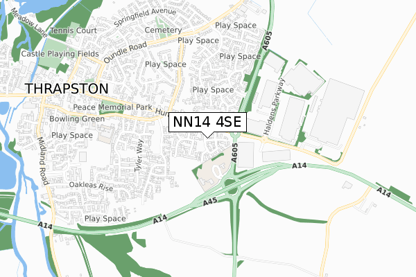 NN14 4SE map - small scale - OS Open Zoomstack (Ordnance Survey)
