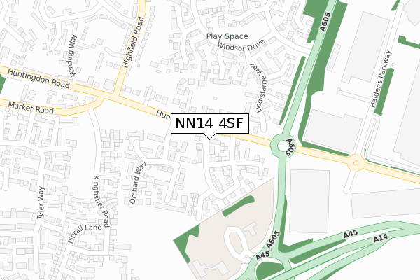 NN14 4SF map - large scale - OS Open Zoomstack (Ordnance Survey)