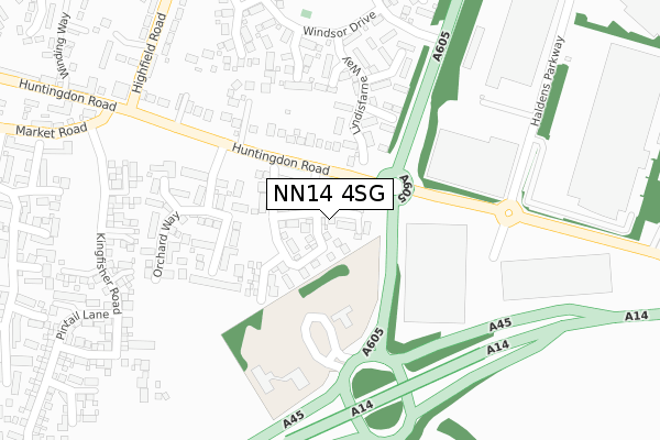 NN14 4SG map - large scale - OS Open Zoomstack (Ordnance Survey)