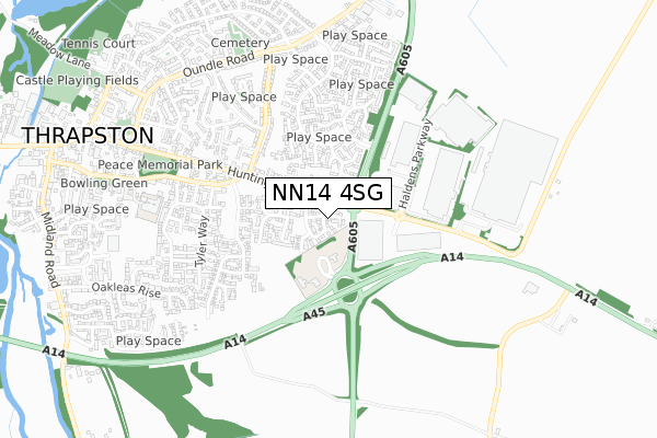NN14 4SG map - small scale - OS Open Zoomstack (Ordnance Survey) NN14 4SG map - small scale - OS Open Zoomstack (Ordnance Survey)