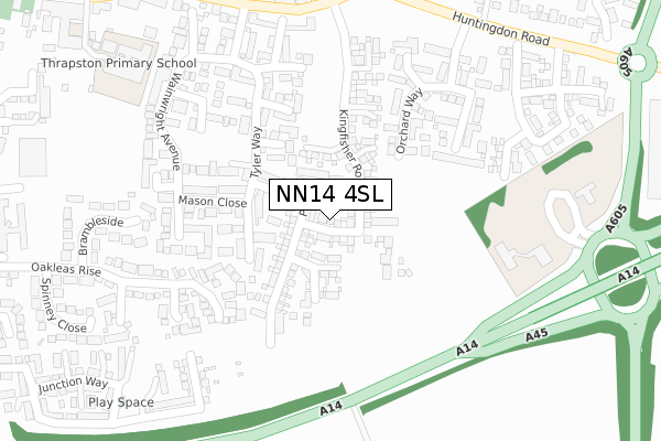 NN14 4SL map - large scale - OS Open Zoomstack (Ordnance Survey)