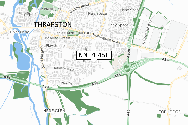 NN14 4SL map - small scale - OS Open Zoomstack (Ordnance Survey)