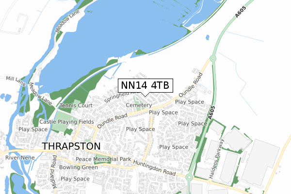 NN14 4TB map - small scale - OS Open Zoomstack (Ordnance Survey)