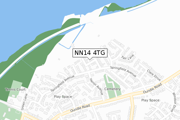 NN14 4TG map - large scale - OS Open Zoomstack (Ordnance Survey)
