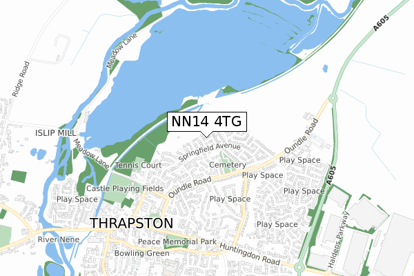 NN14 4TG map - small scale - OS Open Zoomstack (Ordnance Survey)