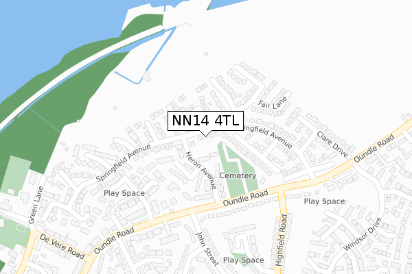 NN14 4TL map - large scale - OS Open Zoomstack (Ordnance Survey)