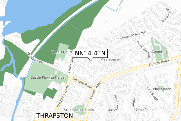 NN14 4TN map - large scale - OS Open Zoomstack (Ordnance Survey)