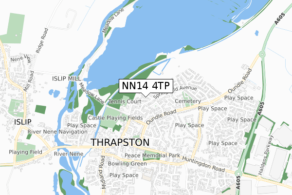 NN14 4TP map - small scale - OS Open Zoomstack (Ordnance Survey)