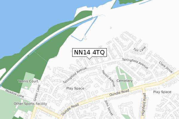 NN14 4TQ map - large scale - OS Open Zoomstack (Ordnance Survey)