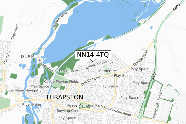 NN14 4TQ map - small scale - OS Open Zoomstack (Ordnance Survey)
