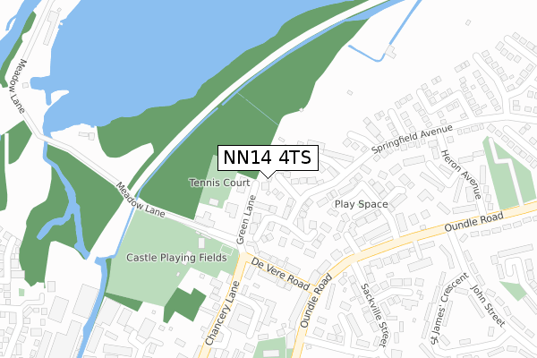 NN14 4TS map - large scale - OS Open Zoomstack (Ordnance Survey)