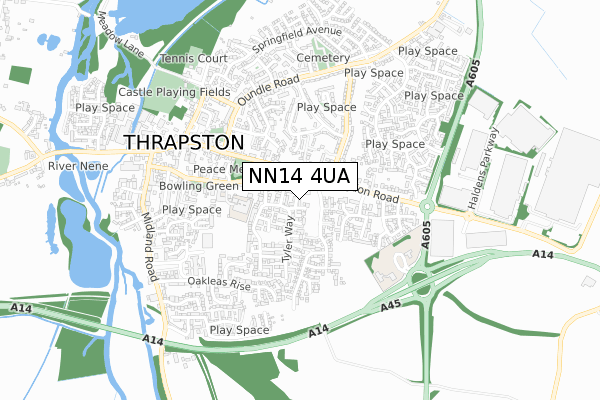 NN14 4UA map - small scale - OS Open Zoomstack (Ordnance Survey) NN14 4UA map - small scale - OS Open Zoomstack (Ordnance Survey)