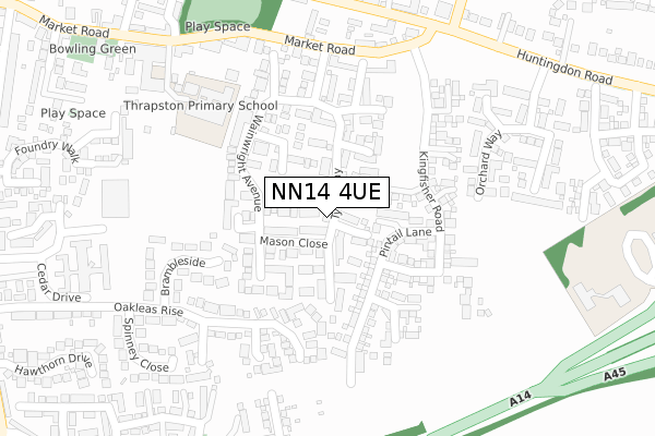 NN14 4UE map - large scale - OS Open Zoomstack (Ordnance Survey)