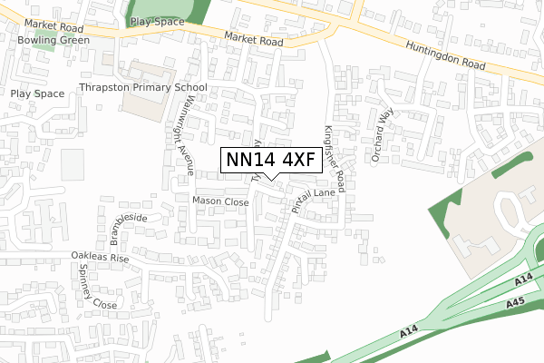 NN14 4XF map - large scale - OS Open Zoomstack (Ordnance Survey)