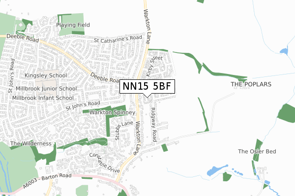 NN15 5BF map - small scale - OS Open Zoomstack (Ordnance Survey)