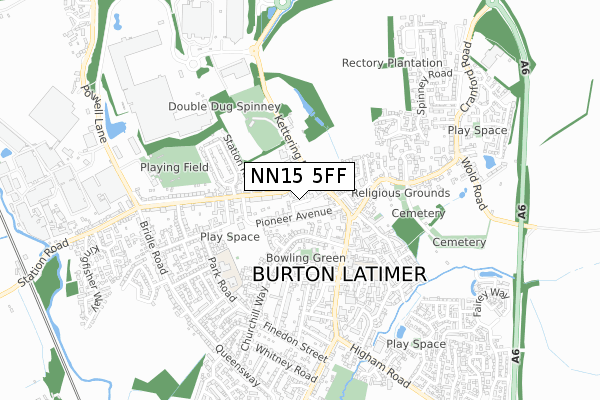 NN15 5FF map - small scale - OS Open Zoomstack (Ordnance Survey)