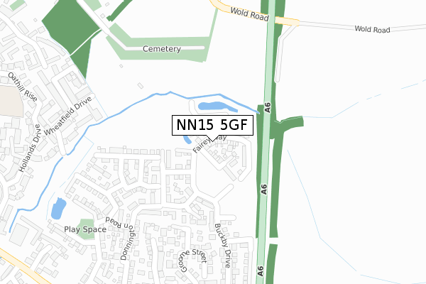 NN15 5GF map - large scale - OS Open Zoomstack (Ordnance Survey)