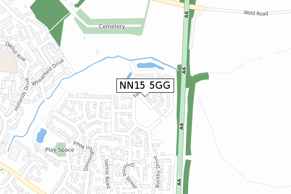 NN15 5GG map - large scale - OS Open Zoomstack (Ordnance Survey)