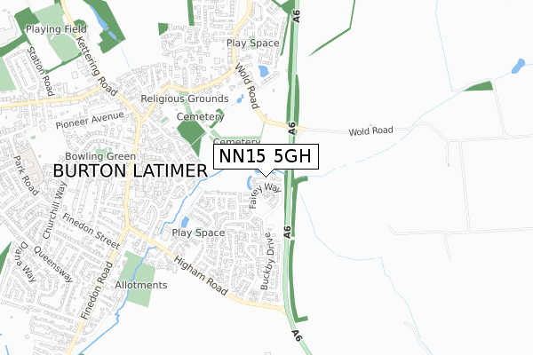 NN15 5GH map - small scale - OS Open Zoomstack (Ordnance Survey)