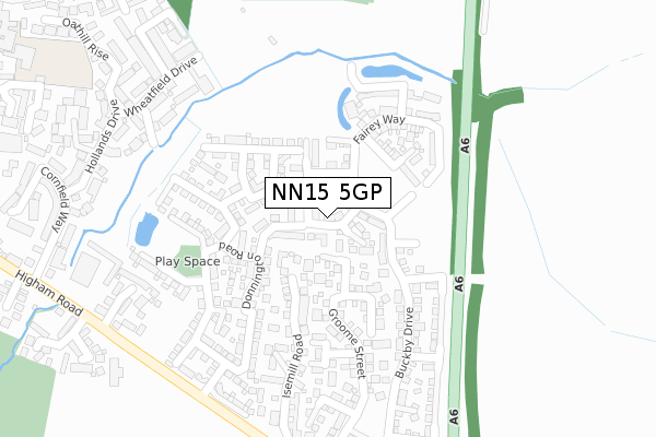 NN15 5GP map - large scale - OS Open Zoomstack (Ordnance Survey)