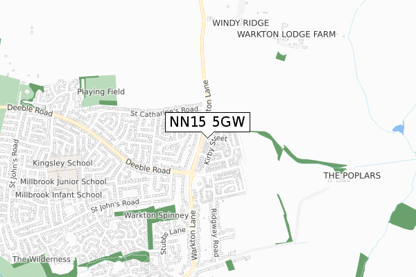 NN15 5GW map - small scale - OS Open Zoomstack (Ordnance Survey)