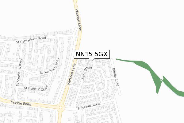 NN15 5GX map - large scale - OS Open Zoomstack (Ordnance Survey)