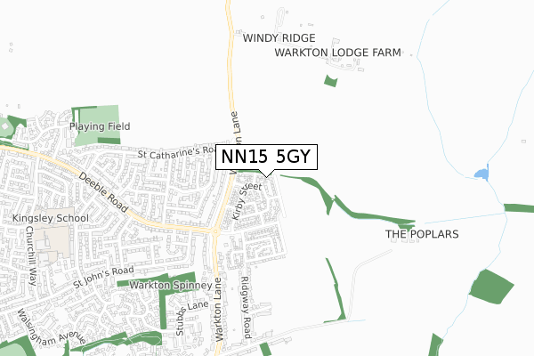 NN15 5GY map - small scale - OS Open Zoomstack (Ordnance Survey)