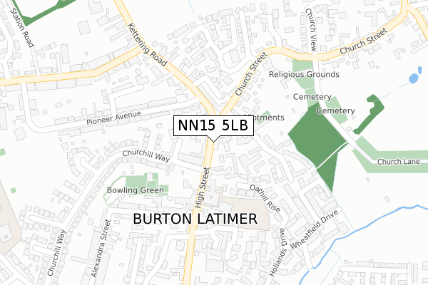 NN15 5LB map - large scale - OS Open Zoomstack (Ordnance Survey)