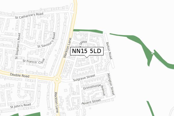 NN15 5LD map - large scale - OS Open Zoomstack (Ordnance Survey)